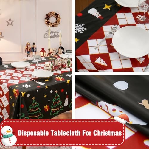6 Pack Christmas Tablecloth 86" x 68" (Rectangular) Multi Pattern One