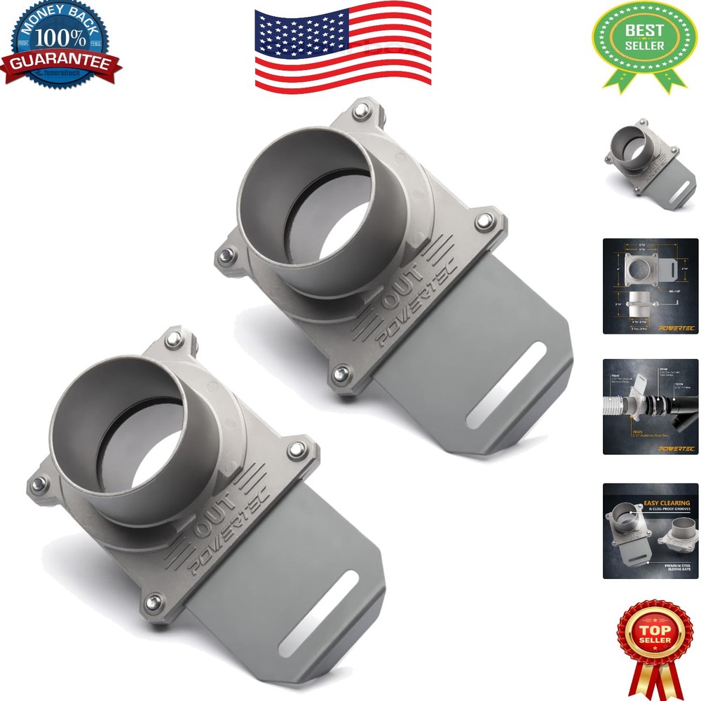 2-1/2" Aluminum Blast Gate 2-Pack for Dust Collection Efficiency