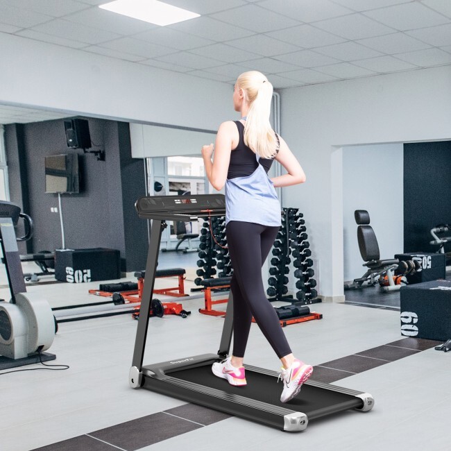 Folding Compact Walking Running Machine Electric Treadmill w/APP Control Speaker