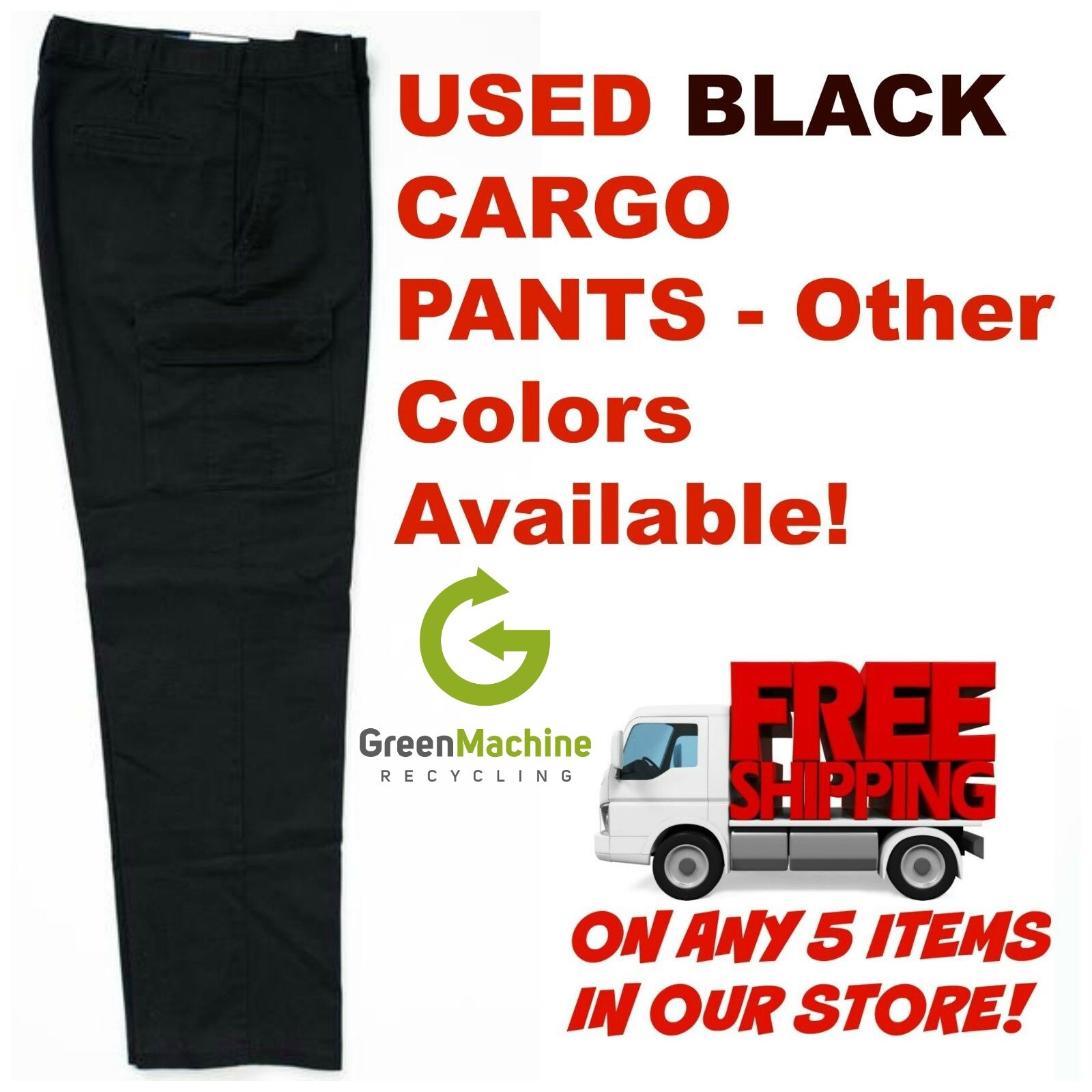 Used Uniform Work Pants Cargo Cintas Redkap Unifirst G&K Dickies others BLACK