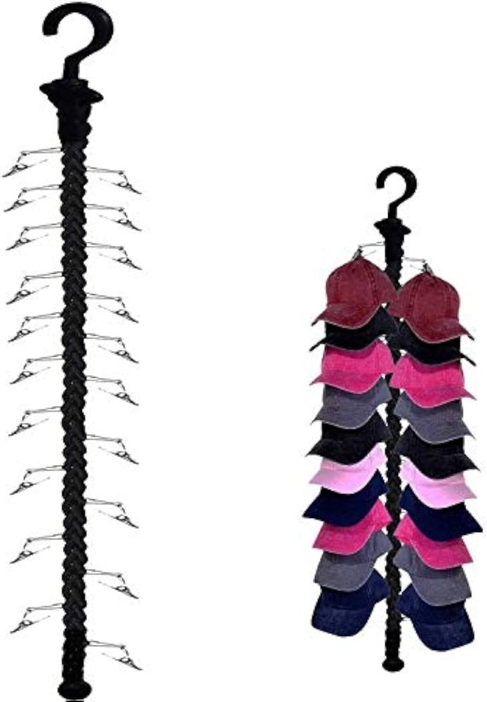 Closet Hanging Cap Keeper Racks Hats Holders Hook Black
