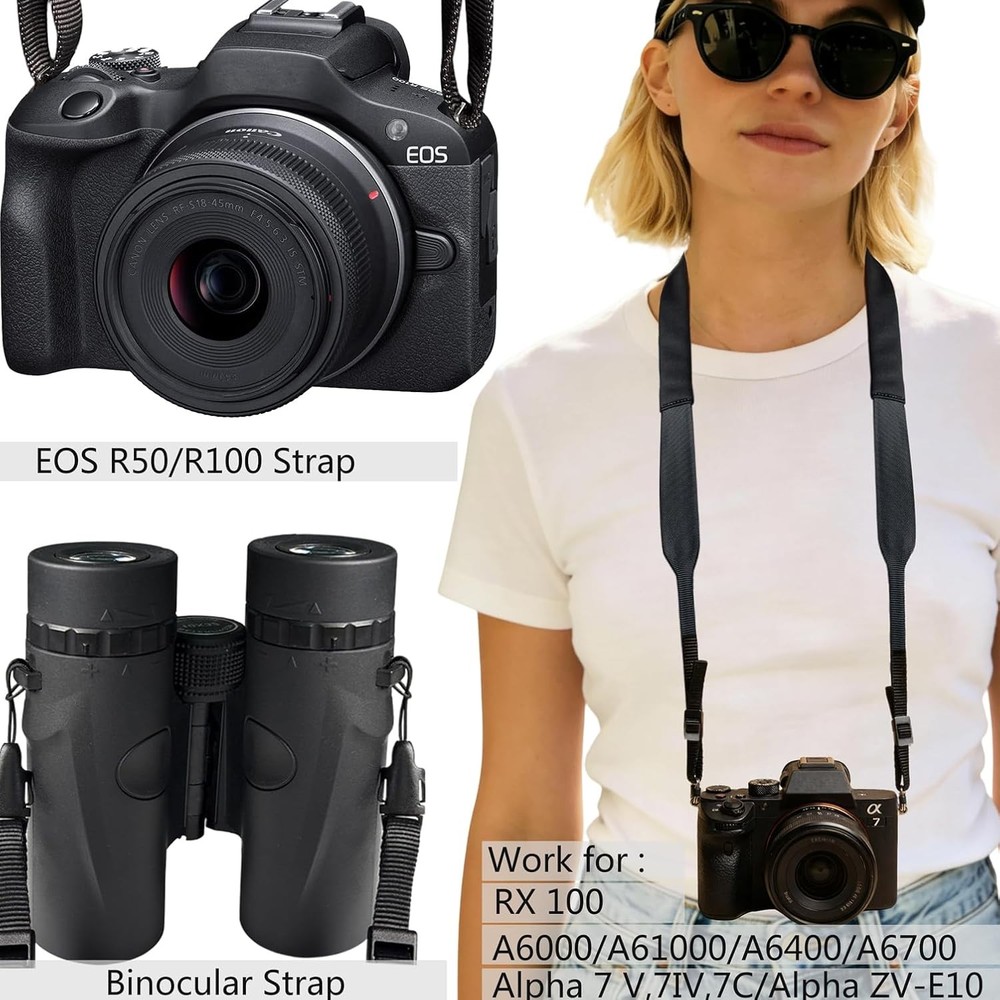 Camera Neck Strap Thin,Binocular Strap with Neoprene Padding,Camera Lanyard,Digi