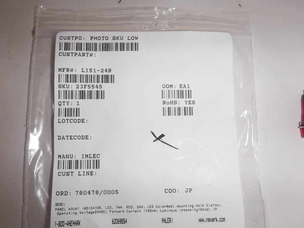 IMLEC L151-24R LED Panel Mount Indicator Red (T)