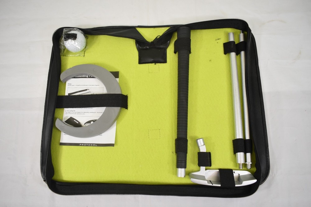Protocol Rebounding Golf Putting Set Automatic Ball Return w/ Travel Case