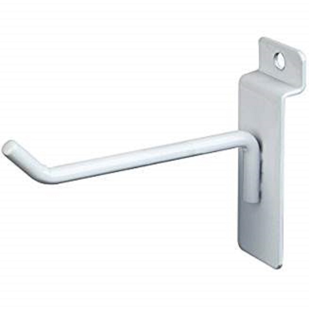 50 New Slatwall Hooks Bundle 6" & 8" -25 Each- White