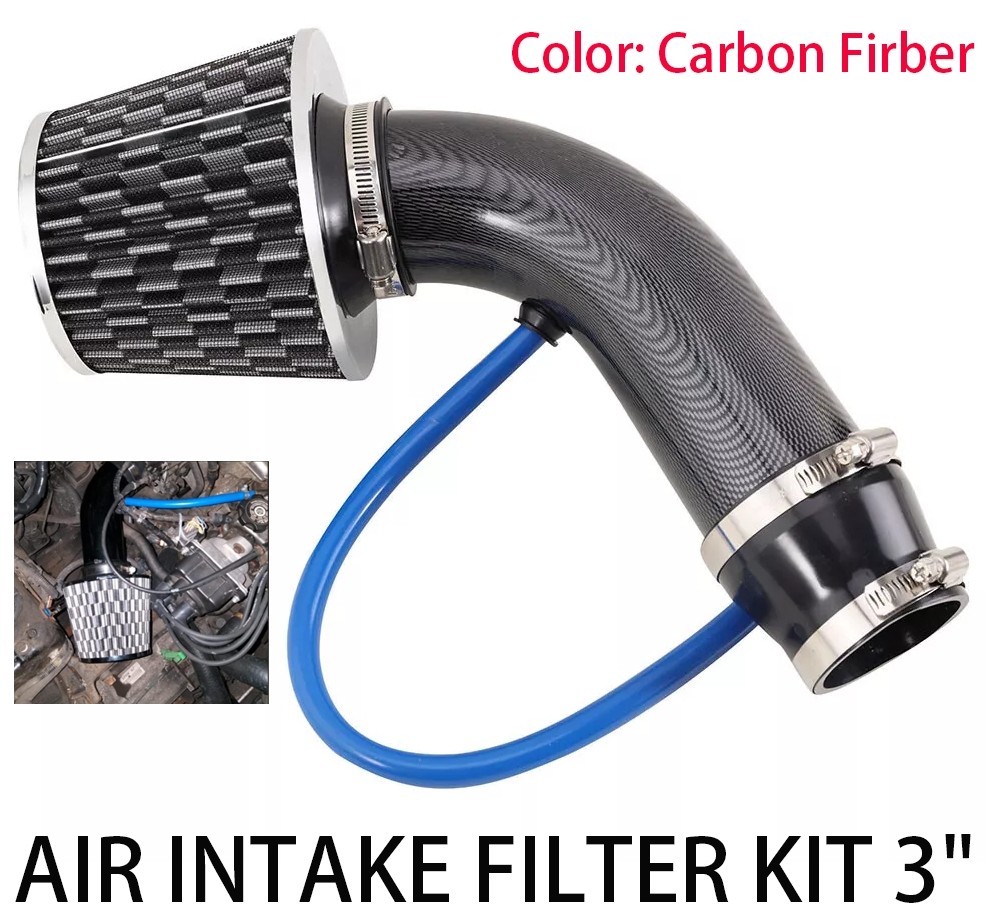 1set 3"Car Cold Air Intake Filter Induction Kit Pipe Power Flow Hose System 76mm