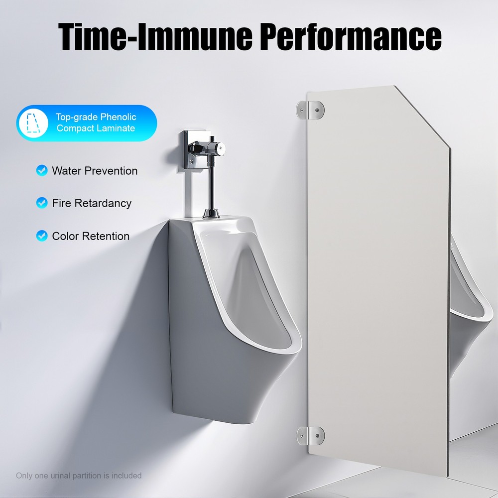 Wall-Mounted Men Urinal Partition Screen, Urinal Partition Divider Screen