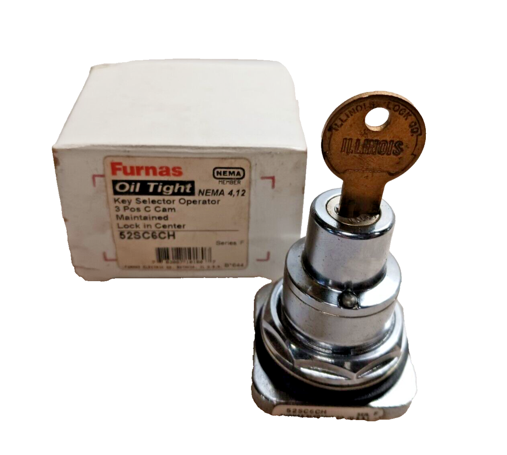 NEW FURNAS 3 POSTION MAINTAINED KEY SELECTOR SWITCH 52SC6CH