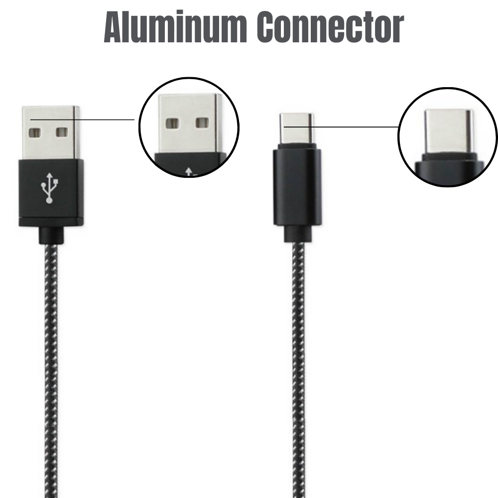 1-10 Pack Braided USB Type-C Fast Charging Data SYNC Charger Cable Cord 10FT Lot