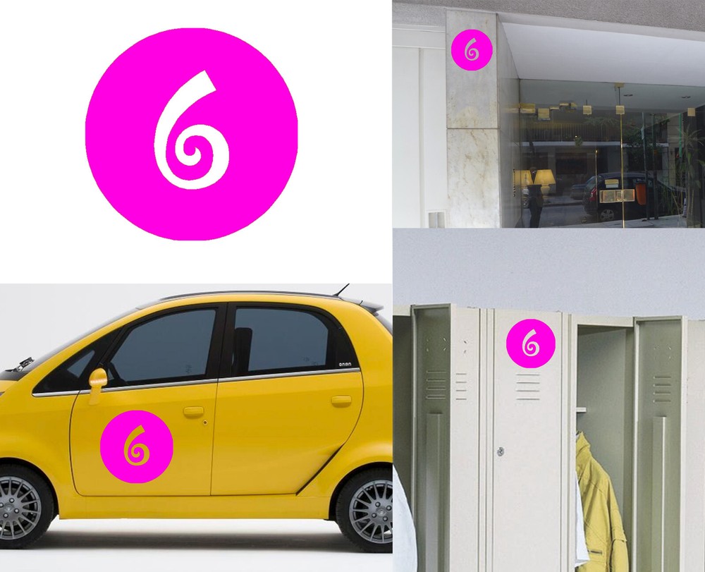 Number 6 Vinyl Cut Sticker V17B