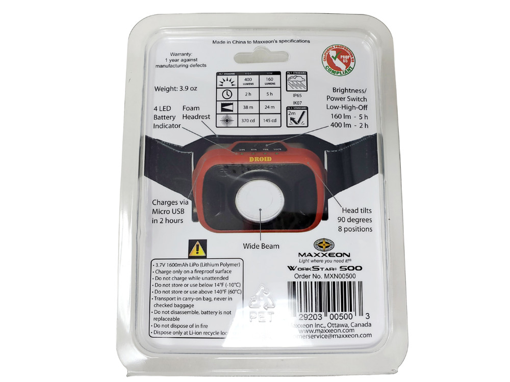 Maxxeon - DROID Technician's Mini Rechargeable LED Headlamp