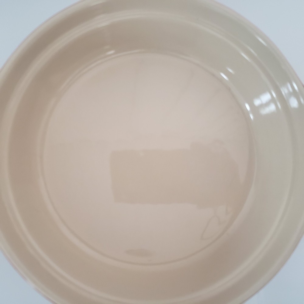 Olive & Thyme 1qrt Red/Beige Round Stoneware Baking Dish 8.5" Diameter 2" Deep