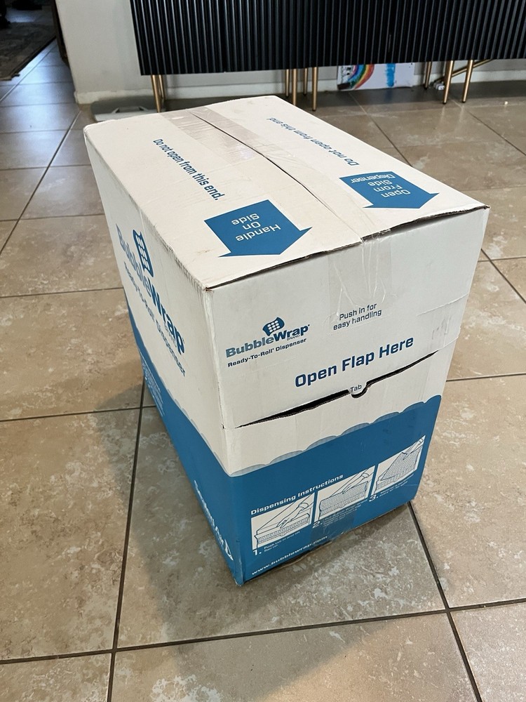 Bubble Wrap Ready-To-Roll Dispenser Box Included, Roll Format