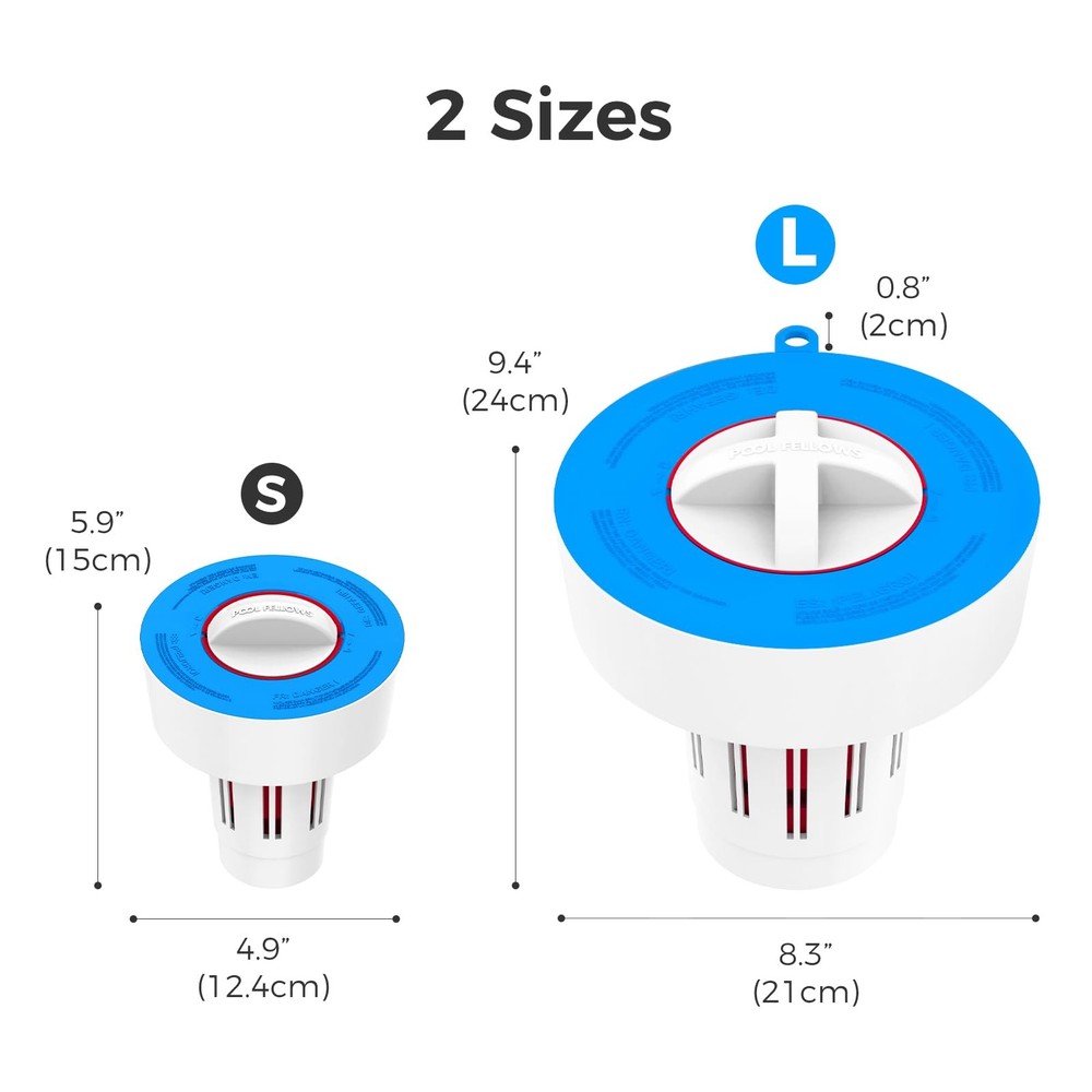 POOL FELLOWS Floating Pool Tablet Dispenser for 3 inch Tablets, Large Capacity
