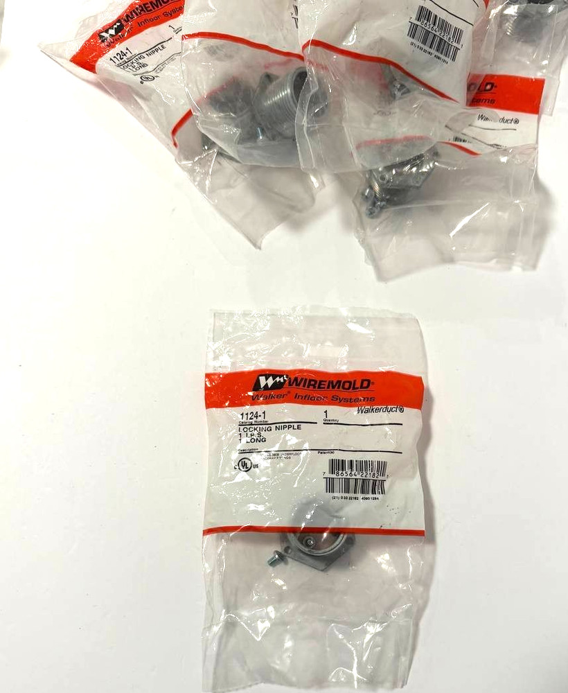 8 Pcs Wiremold Walker 1124-1 1" IPS and 1" Long Locking Nipple