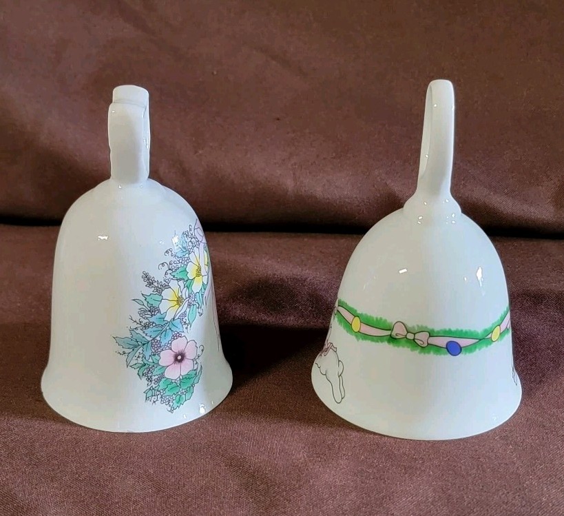 2 Vintage Ceramic Easter Bells