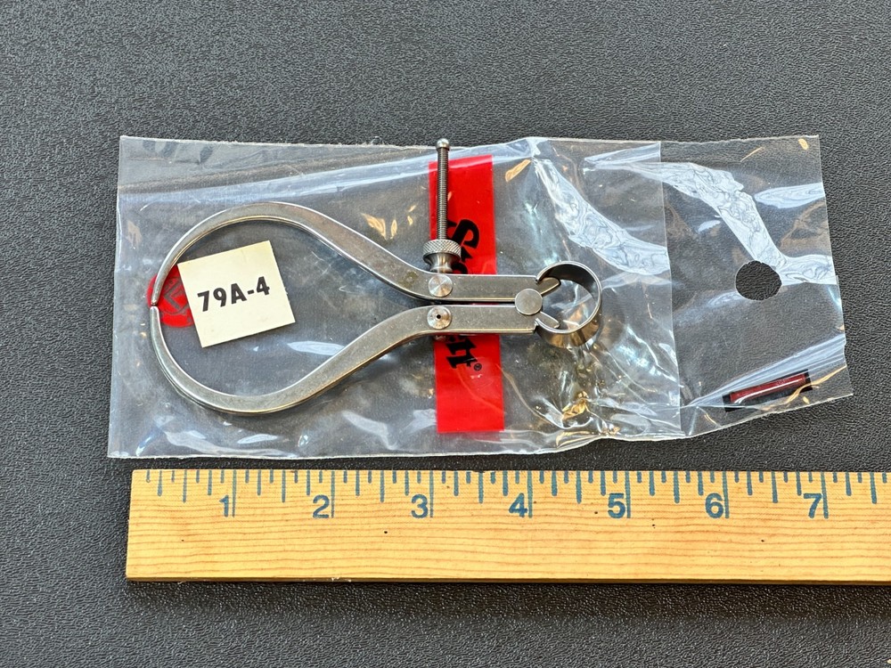 NEW Starrett Tools USA 79A-4 Yankee Spring-Type Outside Caliper, Solid Nut, 4"