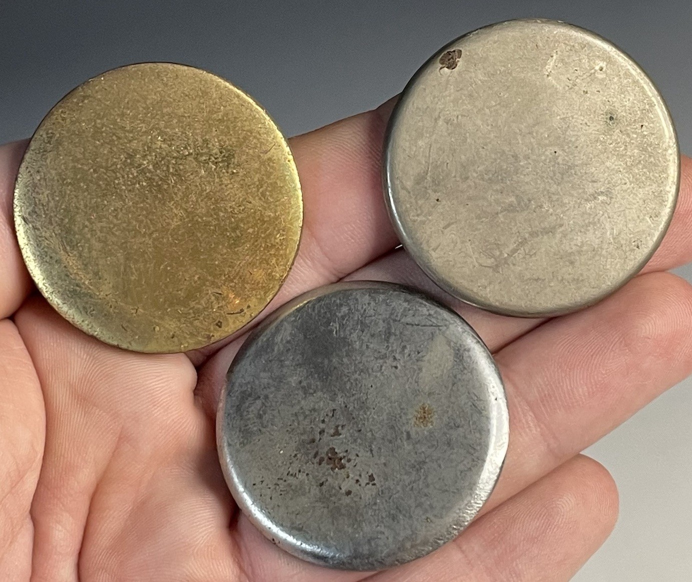 Lot of (3) Bridle Buttons Vintage 20th C. Horse Rosettes (One Brass)