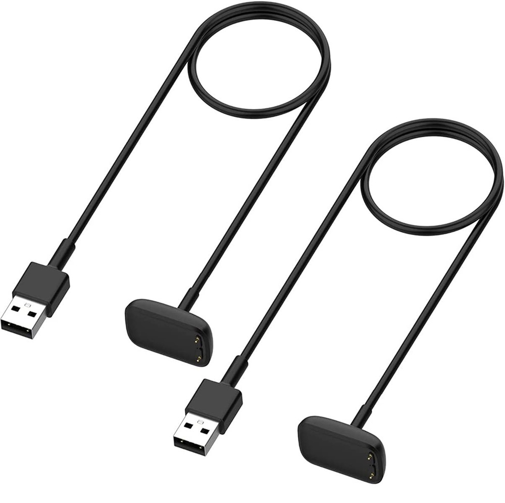 Charging Cable Replacement USB for Fitbit Charge 6/5 Luxe 2-Pack 1m/3.3ft