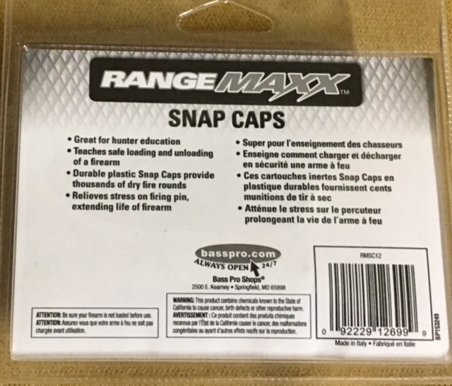 range maxx snap caps 20 GauGe calibre 20 =