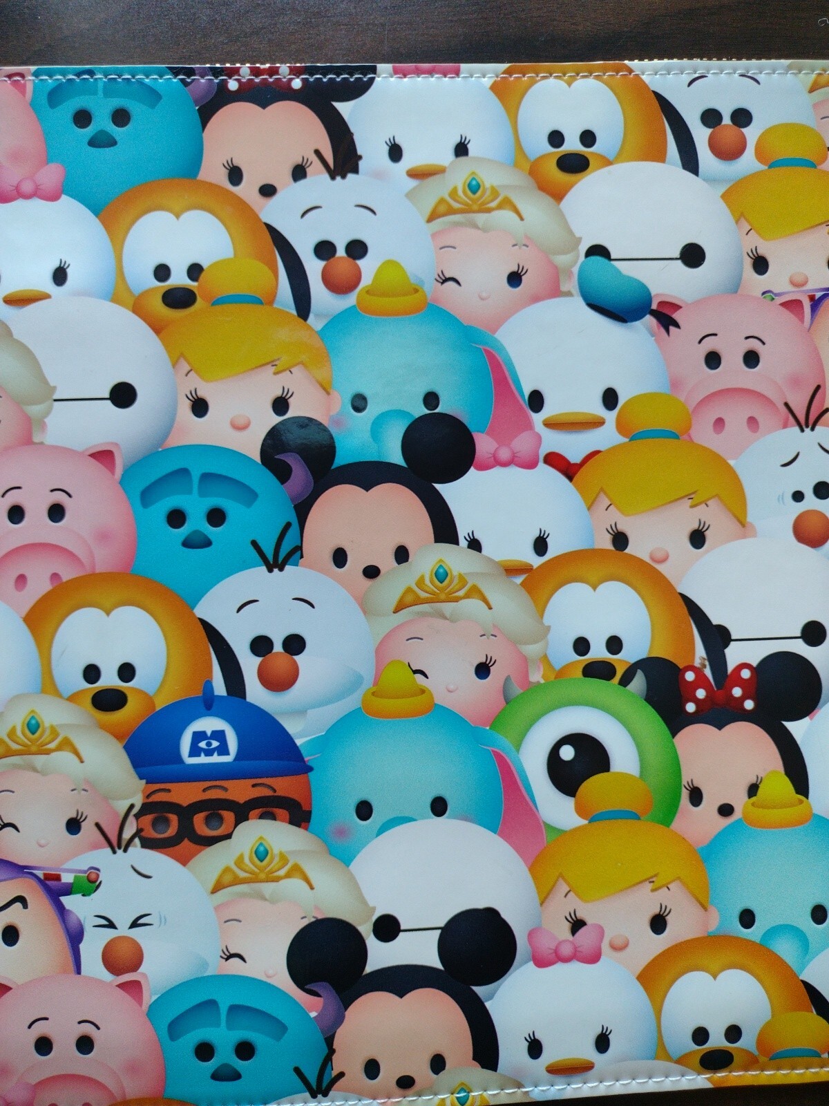 Large Disney Tsum Tsum Zip Pouch Wallet Call Out Vinyl Microfiber bag case 10x14