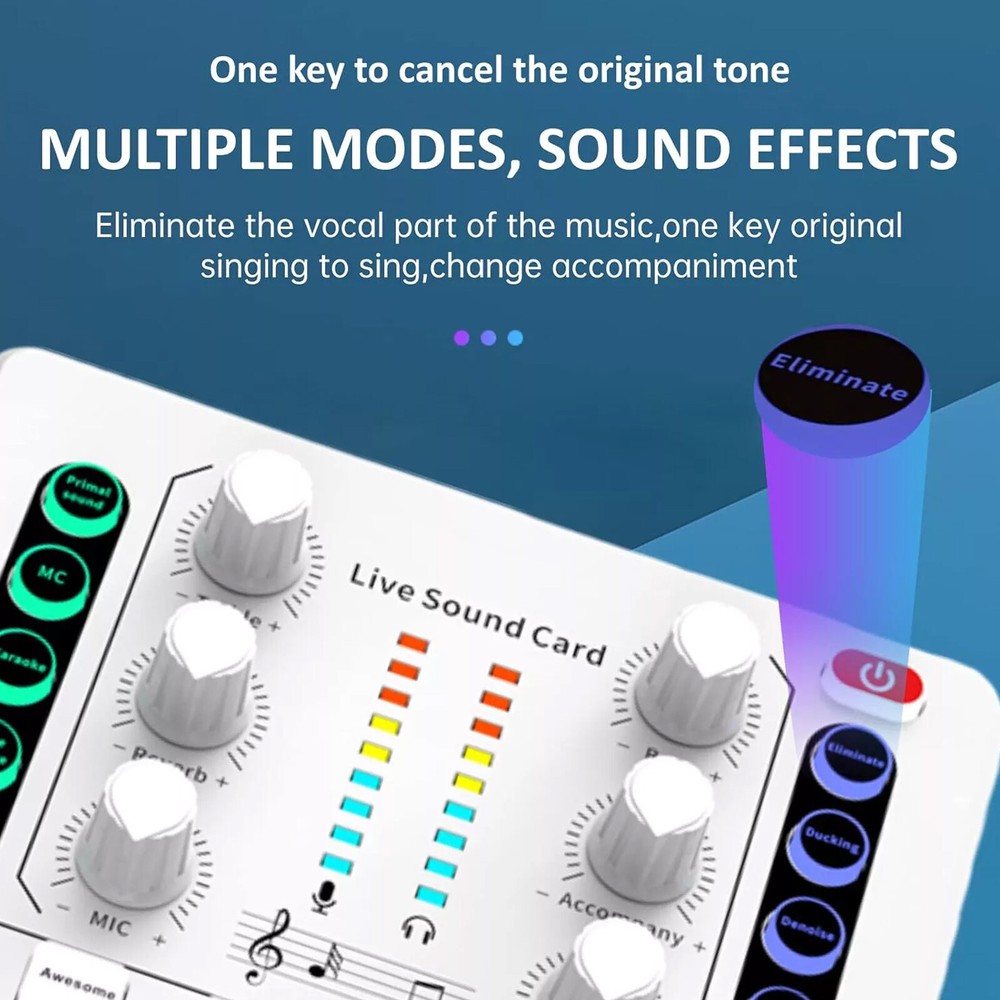 M8 Sound Card Live Streaming Interface External USB Live Broadcast Microphone
