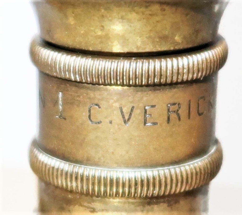Vintage Constant Verick, Paris, 4121 Brass Monocular Microscope