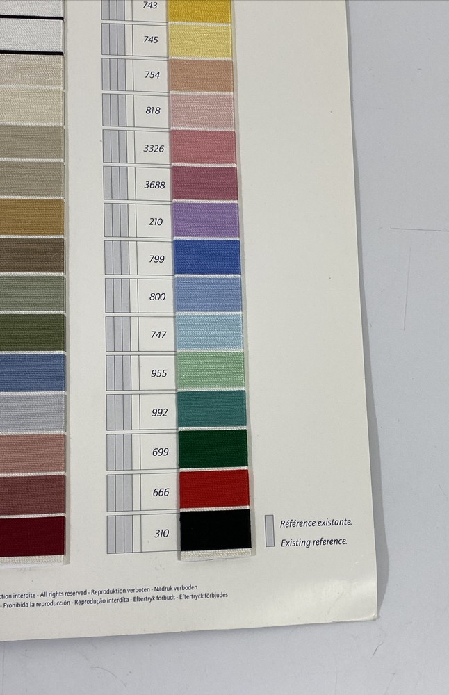 DMC Scottish Embroidery Crochet Thread Floss Color Sample Chart 1998