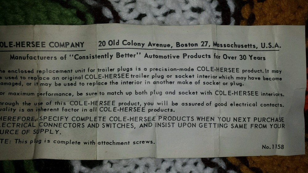 Cole Hersee 1296 6 Pole Plug Interior for Trailer Plugs