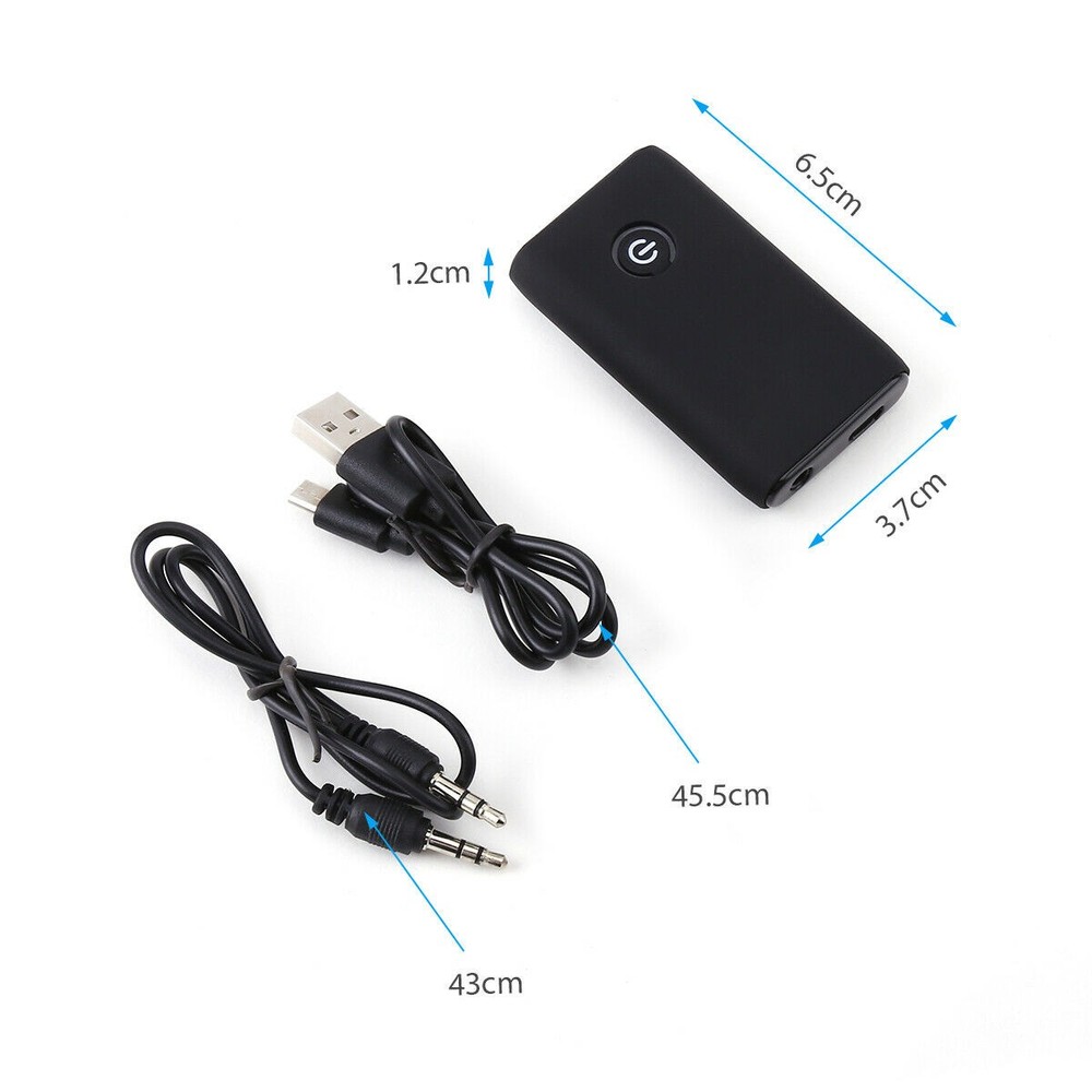 2 IN 1 Bluetooth 5.0 Transmitter Receiver Wireless Audio 3.5mm Jack Aux Adapter