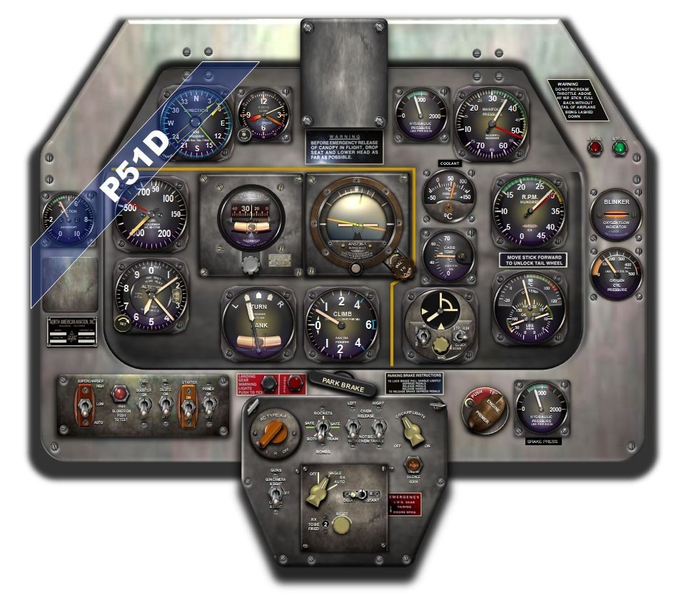 P51 MUSTANG COCKPIT instrument panel CDkit