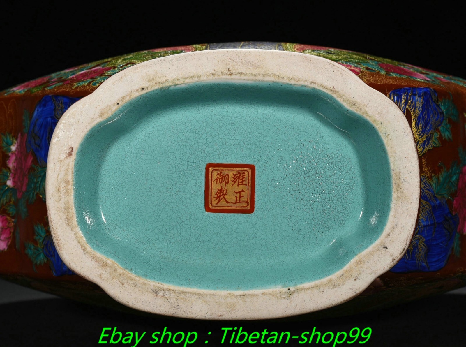 19.2"Qing Yongzheng Marked Enamel Colour Porcelain Gold Buddha Bottle Vase