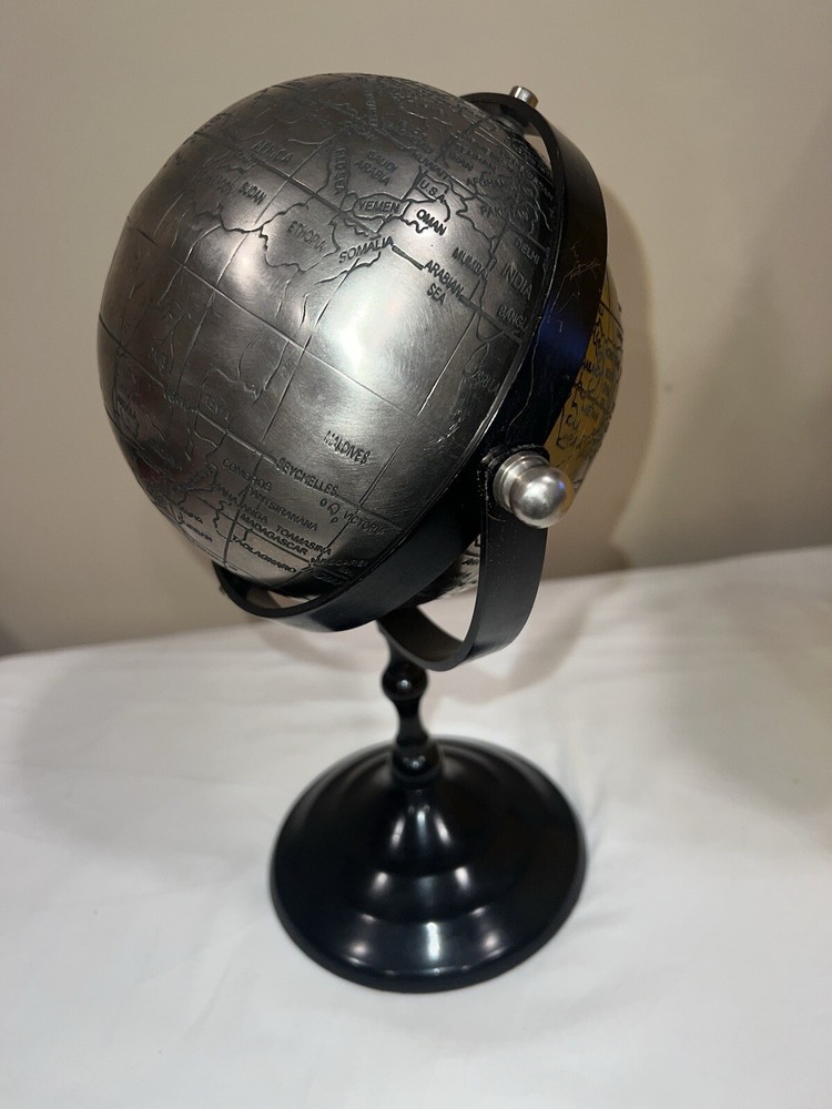 Globe Earth Stand Base Metal Vintage