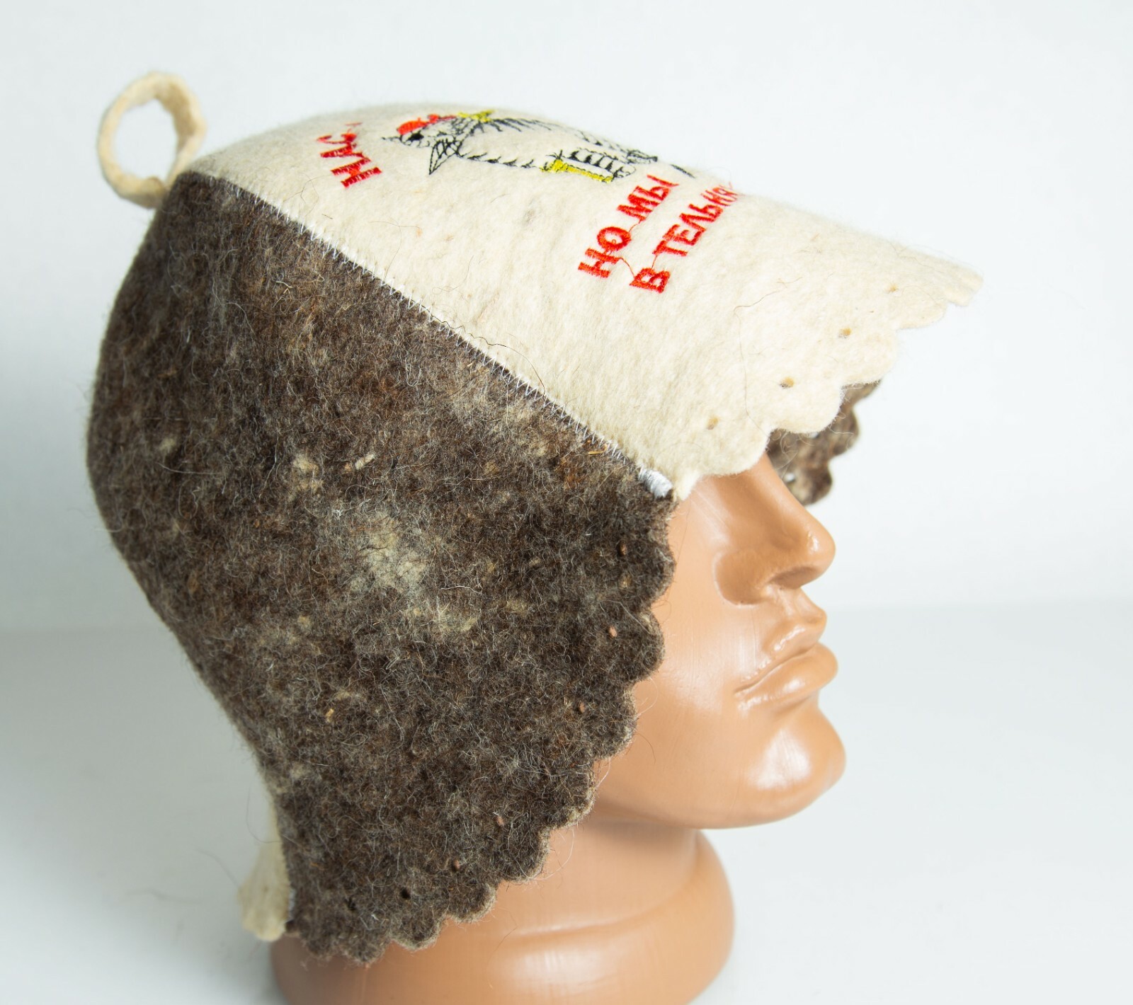 Sauna Hat sheep wool Felt Russian Banya for men Bath hair Care Cat Sailor