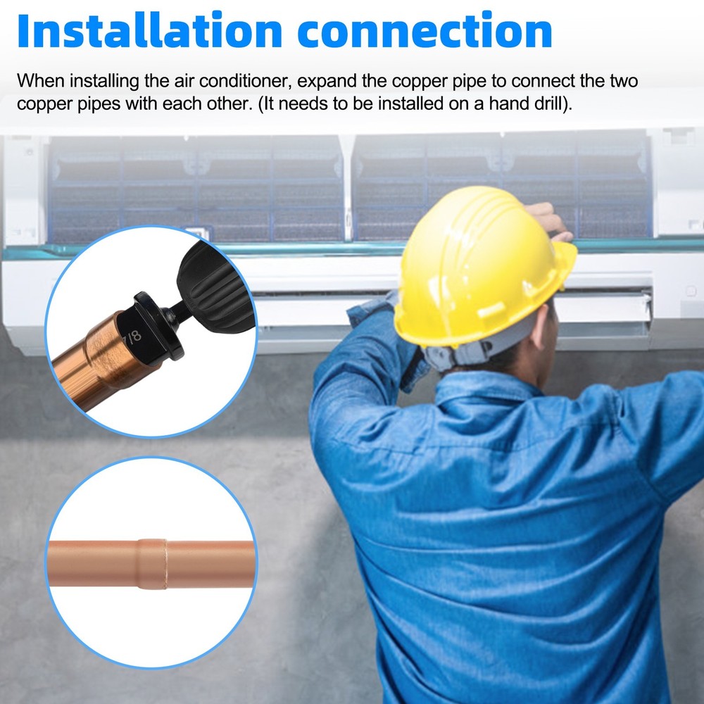 7PCS Copper Pipe Expander Set with 5 in 1 Swaging Tool and Multiple Drill Bits