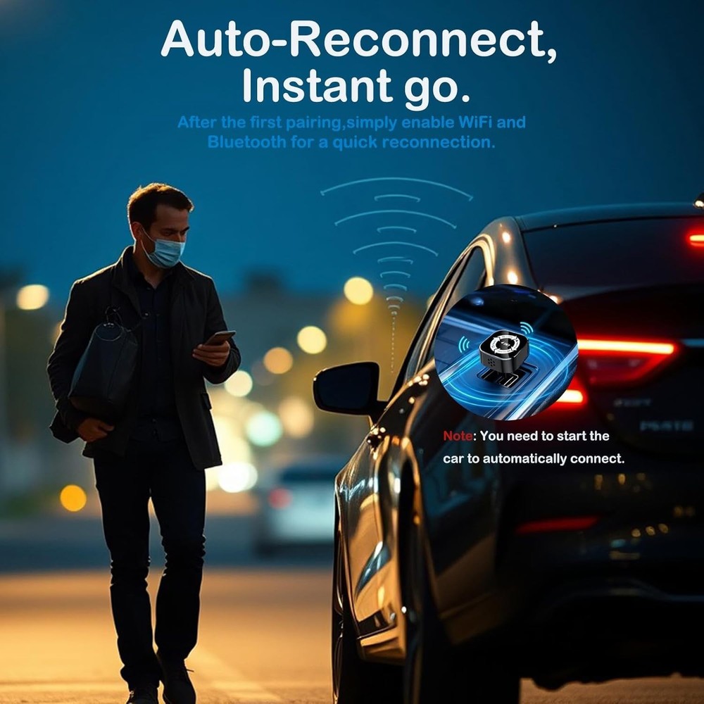 2026 Plug & Play Wireless CarPlay/Android Auto Adapter - Airplay Mirror Link