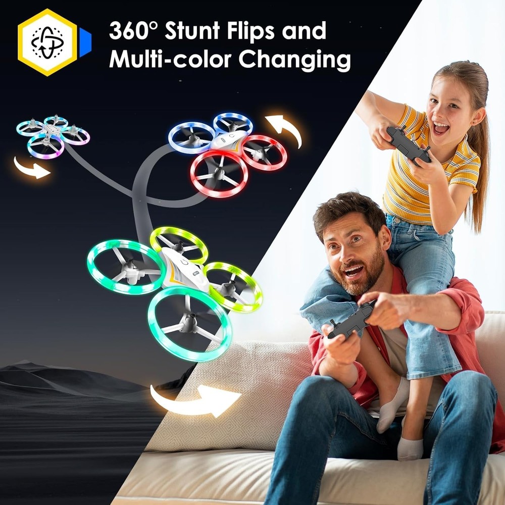 Drones for Kids, RC Drone with Cool Led Lights Mini Remote Control Beginner Dron