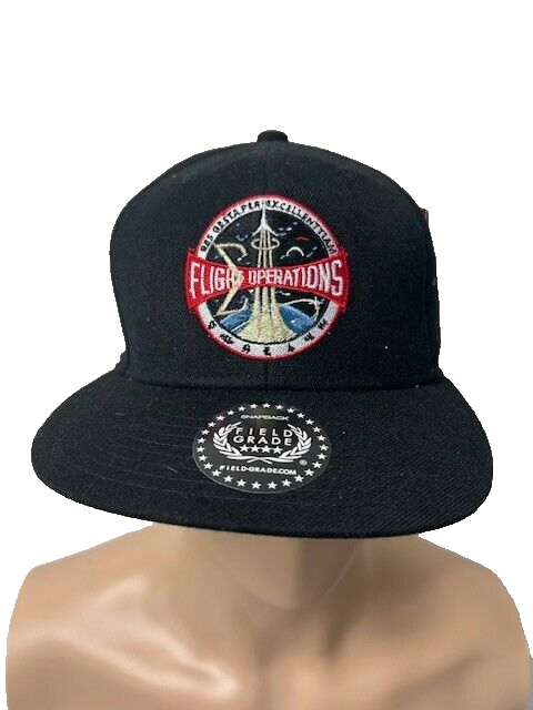 Field Grade Skylab NASA Flight Operations Strapback Adjustable Hat Black