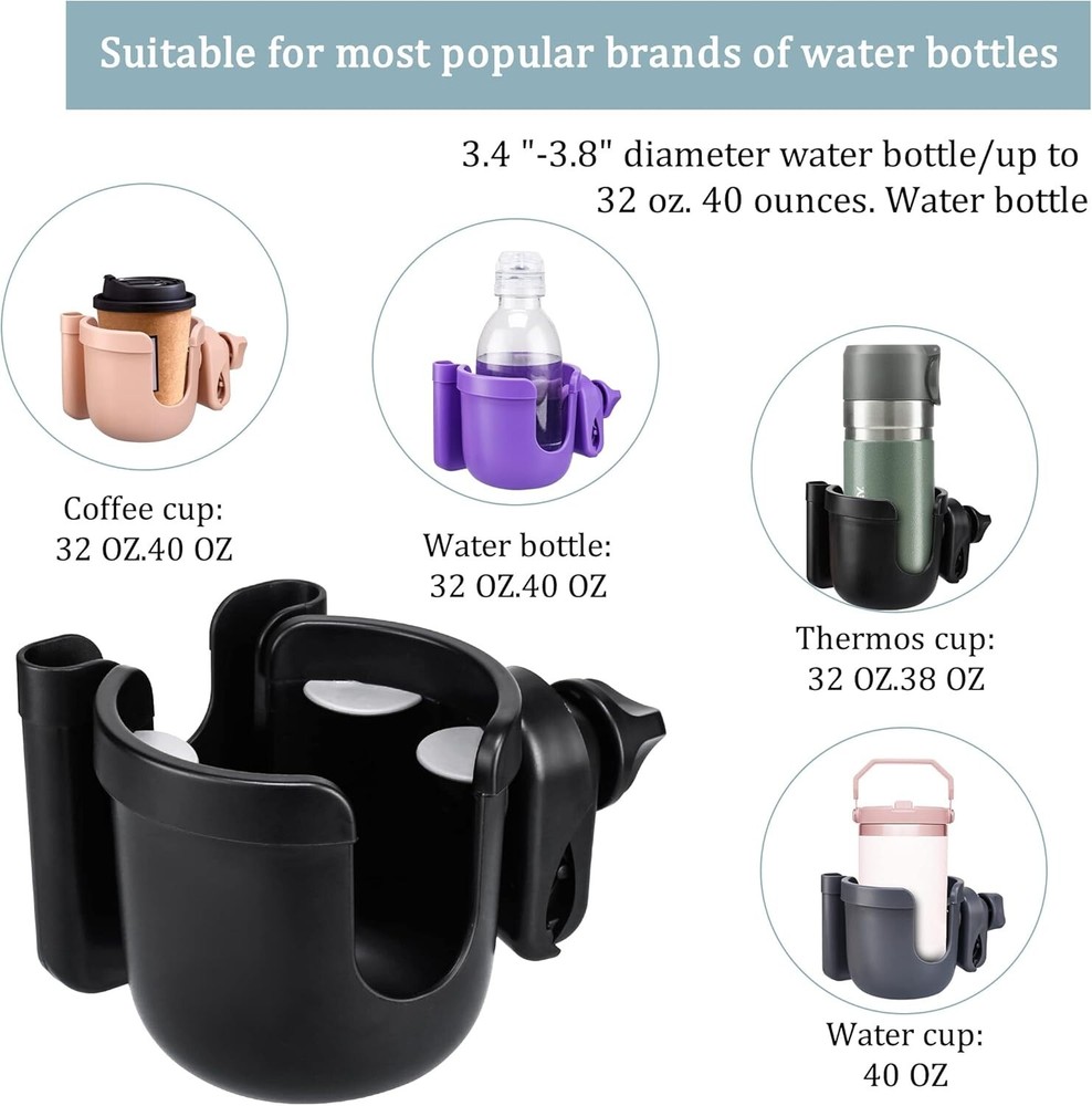 Universal Non-Slip Drink & Phone Holder - Easy Install for Strollers & Scooters