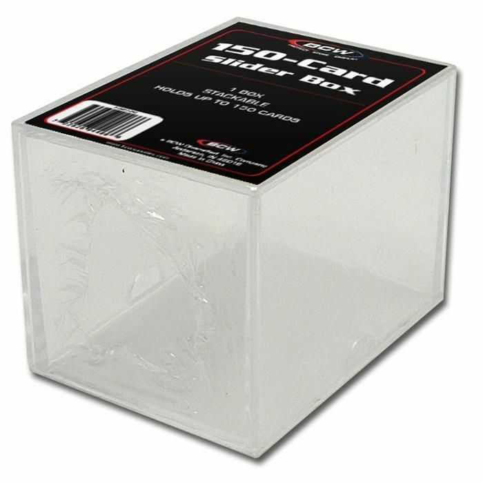 BCW 150 Card Size Slider Box Stackable Plastic Trading Card Storage Case