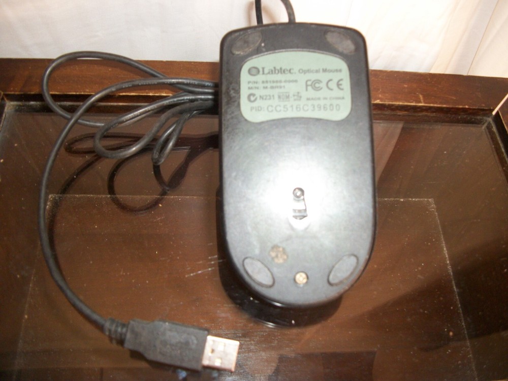 Labtec Mouse USB Connector, Scroll Wheel, Black and Silver USED