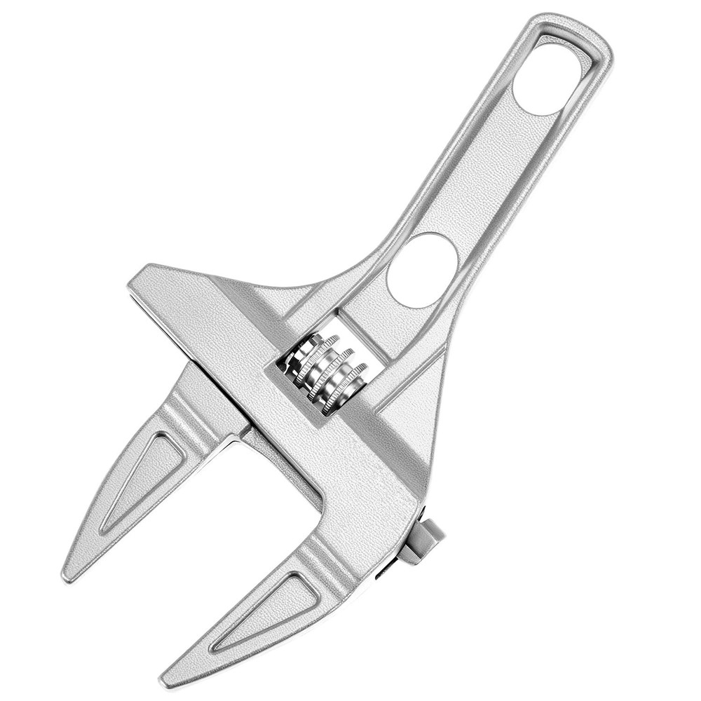 QWORK Adjustable Wrench, 0.24"-2.68" Large Opening Bathroom Spanner, Silver