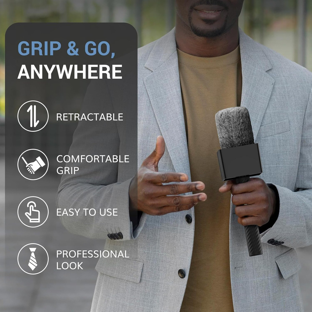 Wireless Mic Handle Compatible DJI RODE Hollyland Adjustable Length Microphone
