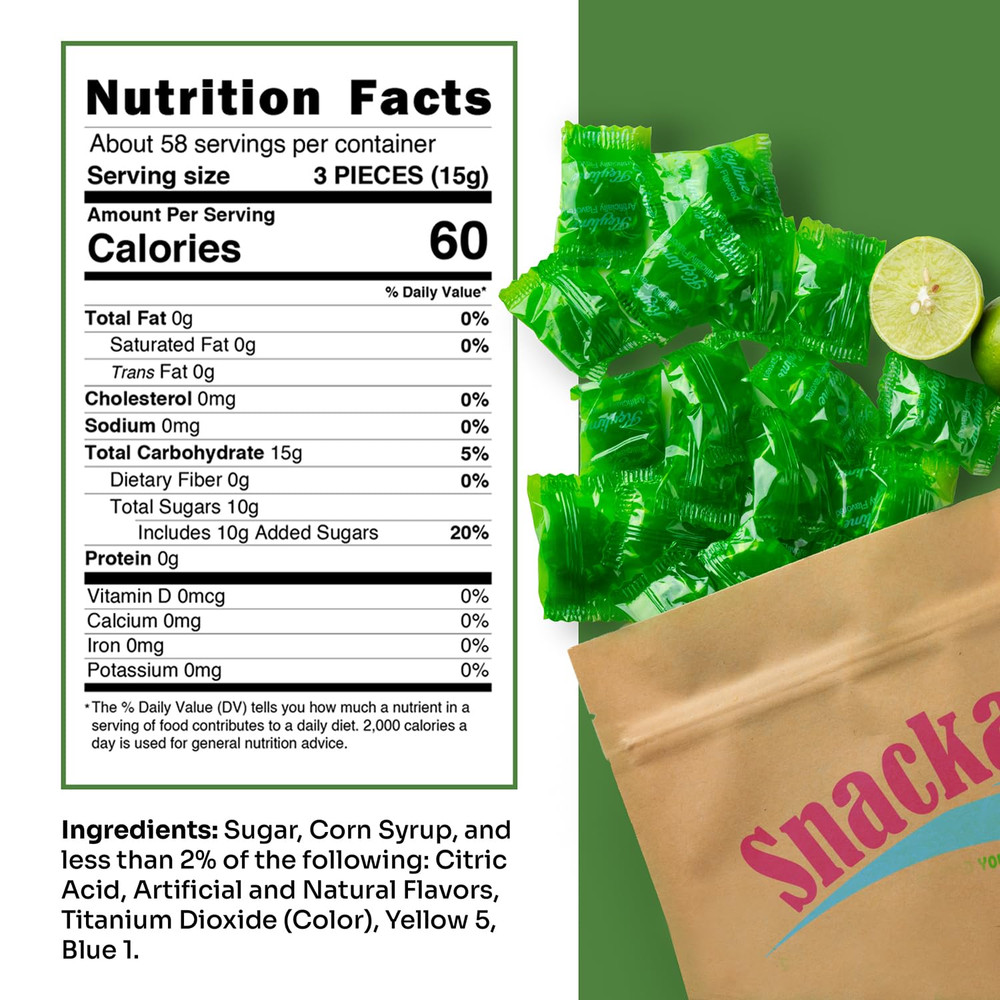 Key Lime Starlight Hard Candy Individually Wrapped Bulk 2 Lb Party Bag