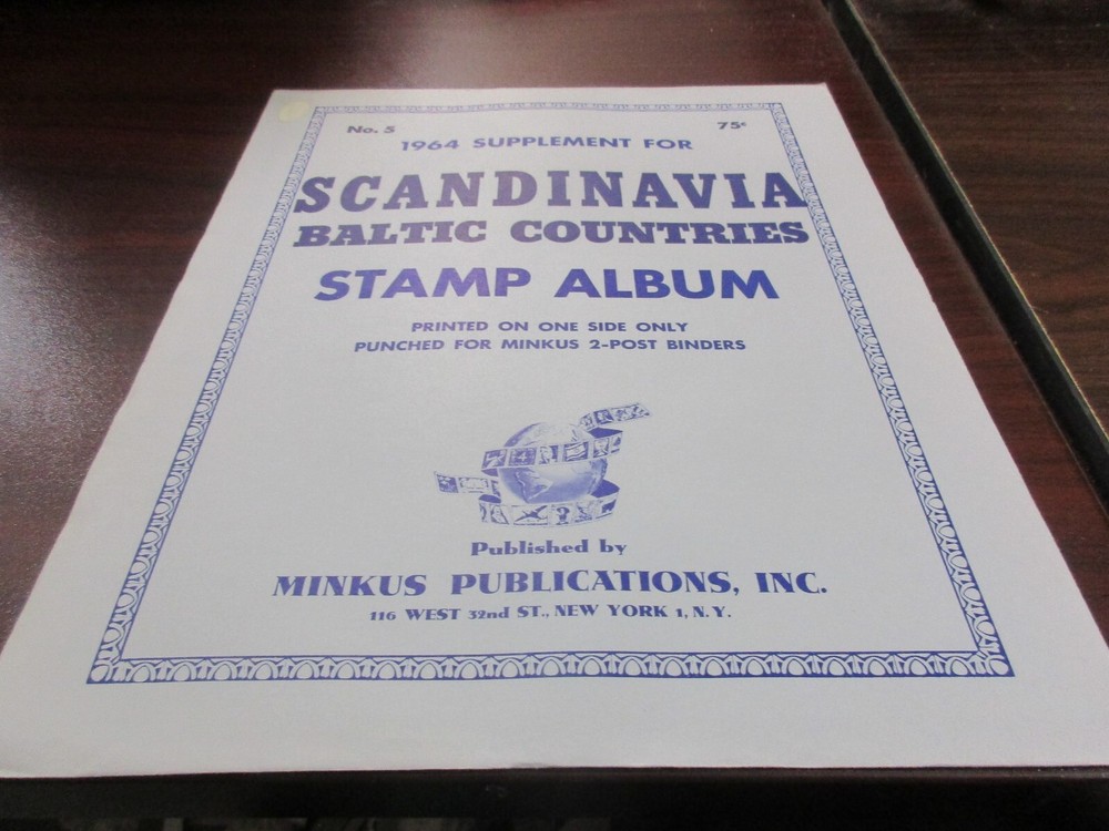 "MINKUS" 1964  SUPPLEMENT SCANDINAVIA BALTIC  STAMP ALBUM  #5   W/FREE SHP.
