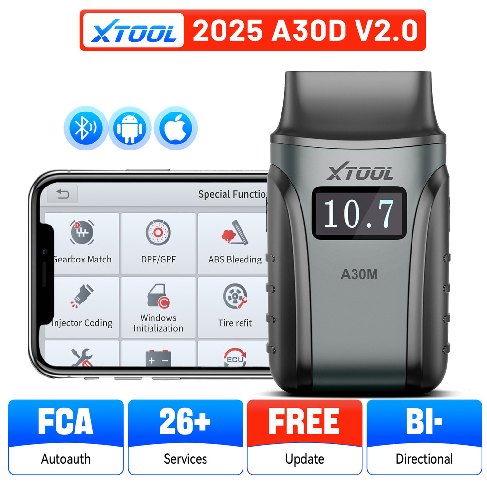 XTOOL A30M V2.0 Auto Full System OBD2 Scanner Diagnostic Lifetime Free Update