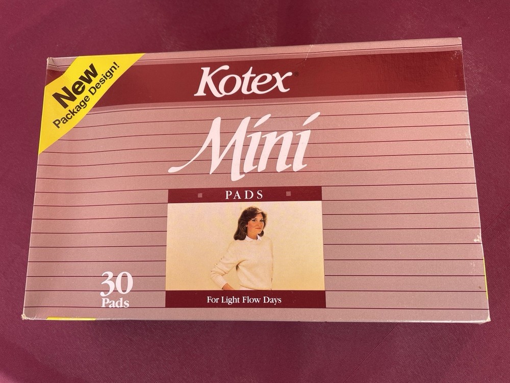VTG. 1979 Kotex ~ Mini Pads 30 Count ~ Unopened Box
