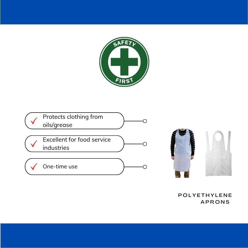 White Polyethylene Apron Size 28" x 46" 2000 Pieces
