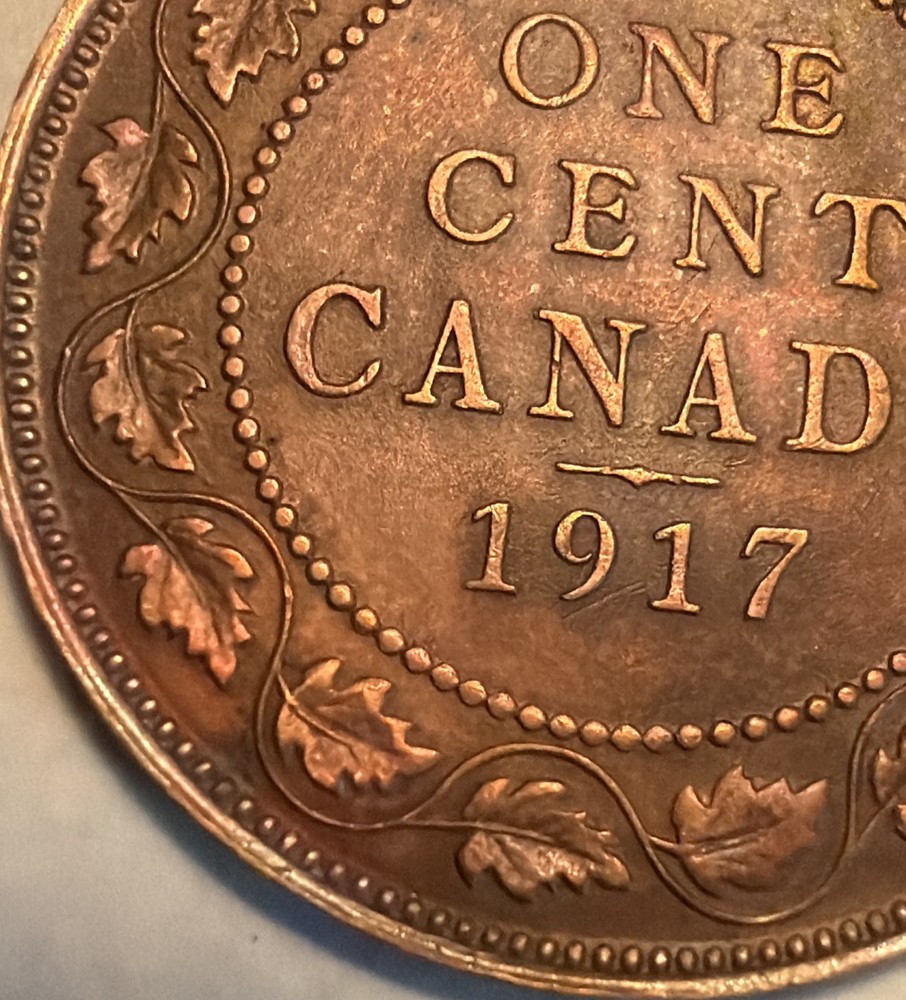 CANADA 1917 One 1 Large Cent King George V