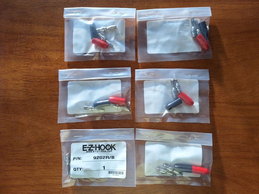 EZ Hook E-Z-Hook 9202R/B Double Bananna Plug Red and Black